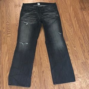 Size 36 Black Distressed True Religion jeans EUC!!